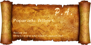 Poparadu Albert névjegykártya